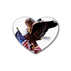 Independence Day United States Rubber Coaster (heart)  by Simbadda