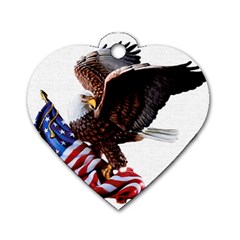 Independence Day United States Dog Tag Heart (one Side) by Simbadda