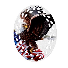 Independence Day United States Oval Filigree Ornament (two Sides) by Simbadda