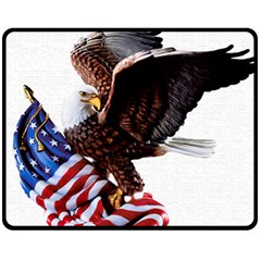 Independence Day United States Double Sided Fleece Blanket (medium)  by Simbadda