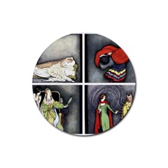 Fairy Tales Rubber Round Coaster (4 Pack)  by athenastemple