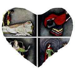 Fairy Tales Large 19  Premium Heart Shape Cushions by athenastemple