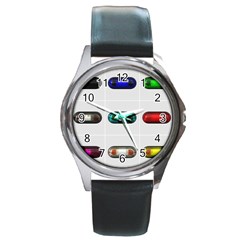 9 Power Button Round Metal Watch by Simbadda