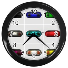 9 Power Button Wall Clocks (black) by Simbadda