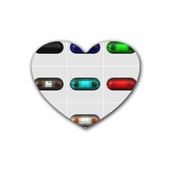 9 Power Button Heart Coaster (4 Pack)  by Simbadda