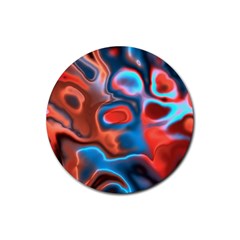 Abstract Fractal Rubber Round Coaster (4 Pack)  by Simbadda