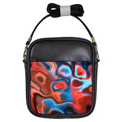 Abstract Fractal Girls Sling Bags by Simbadda