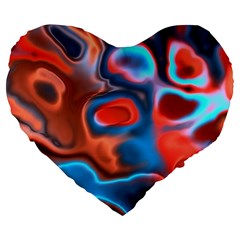 Abstract Fractal Large 19  Premium Flano Heart Shape Cushions by Simbadda