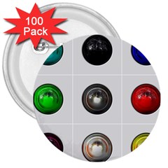 9 Power Buttons 3  Buttons (100 Pack)  by Simbadda