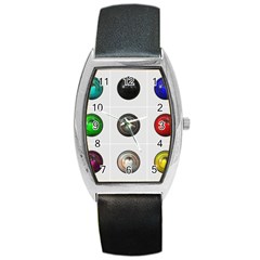 9 Power Buttons Barrel Style Metal Watch by Simbadda