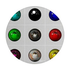 9 Power Buttons Round Ornament (two Sides) by Simbadda