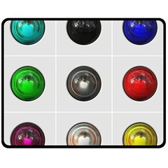 9 Power Buttons Fleece Blanket (medium)  by Simbadda