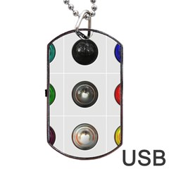 9 Power Buttons Dog Tag Usb Flash (two Sides) by Simbadda