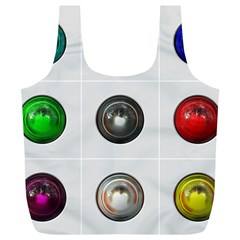 9 Power Buttons Full Print Recycle Bags (l)  by Simbadda