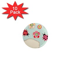 Buttons & Ladybugs Cute 1  Mini Magnet (10 Pack)  by Simbadda