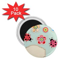 Buttons & Ladybugs Cute 1 75  Magnets (10 Pack)  by Simbadda