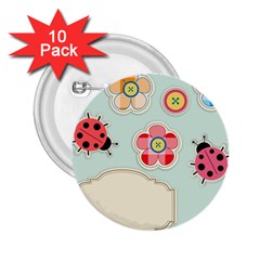 Buttons & Ladybugs Cute 2 25  Buttons (10 Pack)  by Simbadda