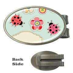 Buttons & Ladybugs Cute Money Clips (oval)  by Simbadda