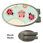 Buttons & Ladybugs Cute Money Clips (Oval)  Front