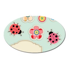 Buttons & Ladybugs Cute Oval Magnet by Simbadda