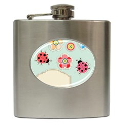 Buttons & Ladybugs Cute Hip Flask (6 Oz) by Simbadda