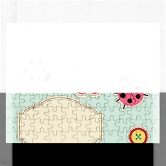 Buttons & Ladybugs Cute Rectangular Jigsaw Puzzl by Simbadda