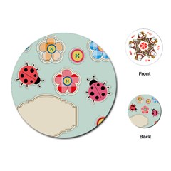 Buttons & Ladybugs Cute Playing Cards (round)  by Simbadda