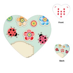 Buttons & Ladybugs Cute Playing Cards (heart)  by Simbadda