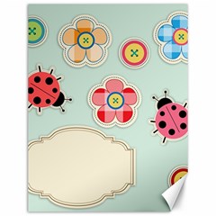 Buttons & Ladybugs Cute Canvas 12  X 16   by Simbadda