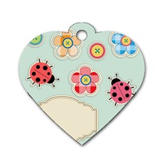 Buttons & Ladybugs Cute Dog Tag Heart (two Sides) by Simbadda