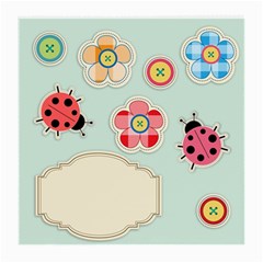 Buttons & Ladybugs Cute Medium Glasses Cloth by Simbadda