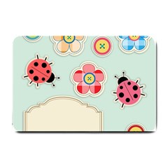 Buttons & Ladybugs Cute Small Doormat  by Simbadda