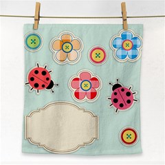 Buttons & Ladybugs Cute Face Towel by Simbadda