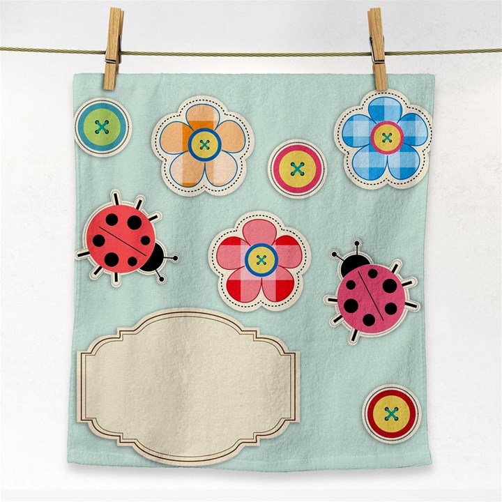 Buttons & Ladybugs Cute Face Towel