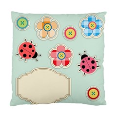 Buttons & Ladybugs Cute Standard Cushion Case (one Side) by Simbadda