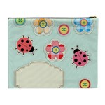 Buttons & Ladybugs Cute Cosmetic Bag (XL) Back