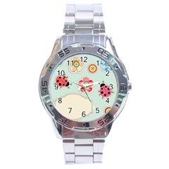 Buttons & Ladybugs Cute Stainless Steel Analogue Watch by Simbadda