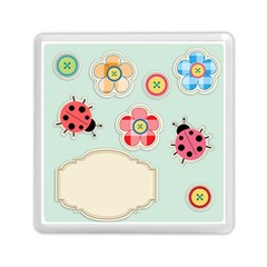 Buttons & Ladybugs Cute Memory Card Reader (square)  by Simbadda