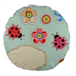 Buttons & Ladybugs Cute Large 18  Premium Round Cushions Front