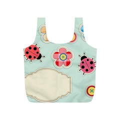 Buttons & Ladybugs Cute Full Print Recycle Bags (s)  by Simbadda