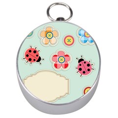 Buttons & Ladybugs Cute Silver Compasses by Simbadda