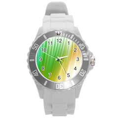 Folded Paint Texture Background Round Plastic Sport Watch (l) by Simbadda