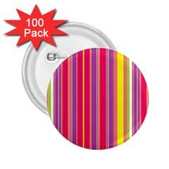 Stripes Colorful Background 2 25  Buttons (100 Pack)  by Simbadda