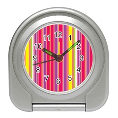 Stripes Colorful Background Travel Alarm Clocks by Simbadda