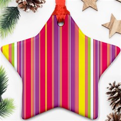 Stripes Colorful Background Star Ornament (two Sides) by Simbadda