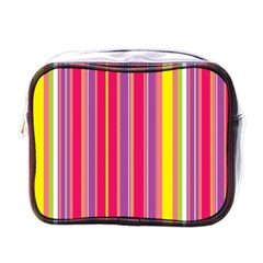 Stripes Colorful Background Mini Toiletries Bags by Simbadda