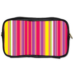 Stripes Colorful Background Toiletries Bags by Simbadda