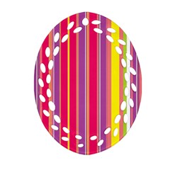 Stripes Colorful Background Oval Filigree Ornament (two Sides) by Simbadda