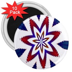 Fractal Flower 3  Magnets (10 Pack)  by Simbadda