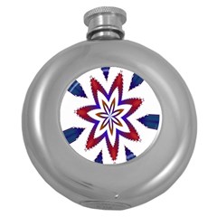 Fractal Flower Round Hip Flask (5 Oz) by Simbadda